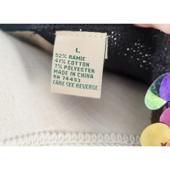 Design Options Phillip Jane Gordon Party Cocktail Sequin Cardigan Ugly Sweater L - Picture 12 of 15